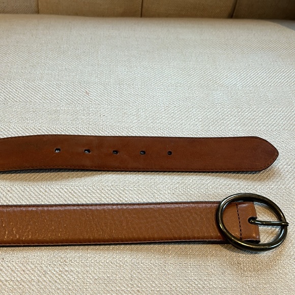 COLE HAAN Women's Leather Belt with Oval Buckle in Tan - Picture 7 of 8